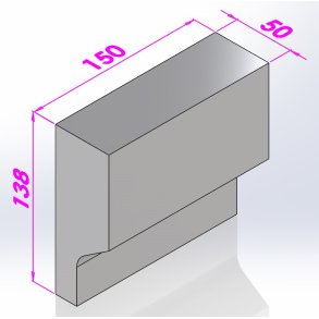 Sidesten for 175FX v. Luftdyse, Ildfast Beton 152 x 147 x 50 HxBxT