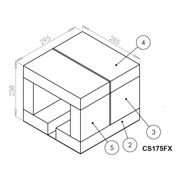 Betonsten komplet for 175-13FX,