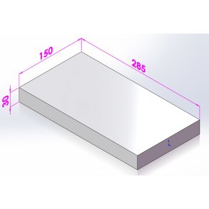 Topsten for 175, �ldre, Ildfast Beton 285 x 150 x 35 LxBxT