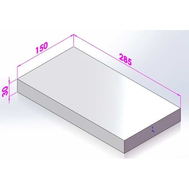 Topsten for 175, �ldre, Ildfast Beton 285 x 150 x 35 LxBxT