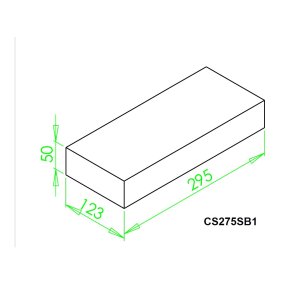 Bundsten 175 + 275 , Ildfast beton 295x122,5x50 HxBxT