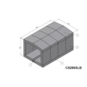 Betonsten komplet for 240-360XL, Med buet topsten, erstatter de plane
