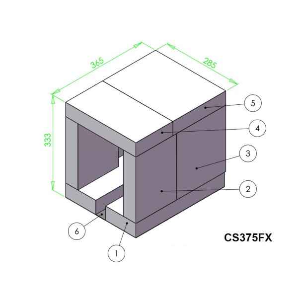 Betonsten komplet for 375-35 FX,