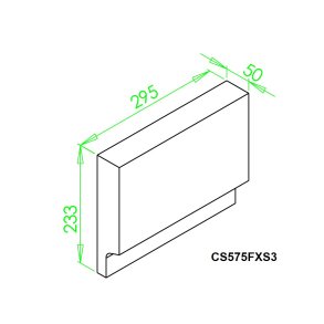 Sidesten for 575FX, v. luftdyse, Ildfast Beton 295 x 233 x 50 HxBxT