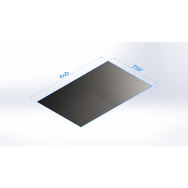 Rustfri plade i br�nderhoved, 460 x 285 x 1