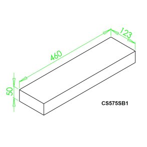 Bundsten for 575, Ildfast Beton 460 x 122,5 x 50 LxBxT