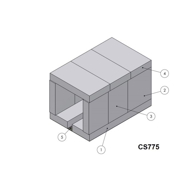Betonsten komplet for 775-75,