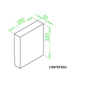 Sidesten for 775 + 975 + 1275, Ildfast Beton 233 x 200 x 50 HxBxT