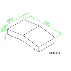 975-95, Topsten Buet, Ildfast Beton 380 x 200 Buet