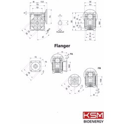Gear NMRV75/PC80  240:1 FL 80B5, med intregeret mellemgear