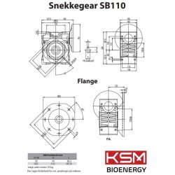 Gear NMRV110 60:1/PC90 B5 , Gear for flissilo 2 + 4 + 6 m3