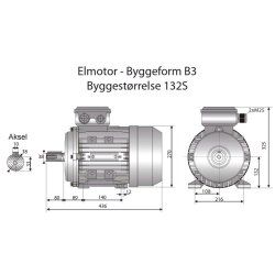 R�gsuger motor MEC 132A-2 B3 5,5kw,