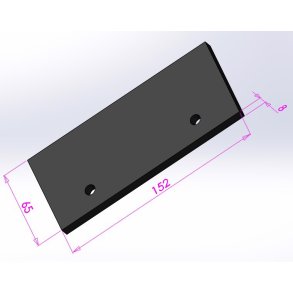 Gummiplade  for Q16 cellesluse, 152 x 65 x 8mm