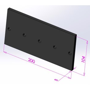 Gummiplade  for Q24 cellesluse, 104 x 200 x 8 mm Blackstar SH60