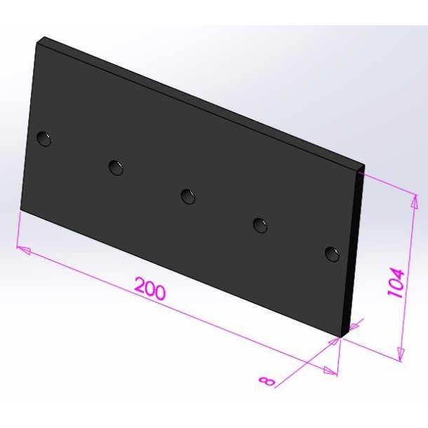 Gummiplade  for Q24 cellesluse, 104 x 200 x 8 mm Blackstar SH60