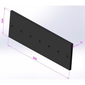 Gummiplade  for Q24XL cellesluse, 104 x 298 x 8 mm,Nitril Gummi SH65