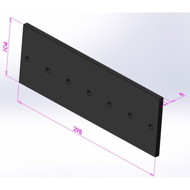 Gummiplade  for Q24XL cellesluse, 104 x 298 x 8 mm,Nitril Gummi SH65