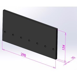 Q35 cellesluse, Gummiplade, 159 x 298 x 8 mm m/ 1 r�kke huller