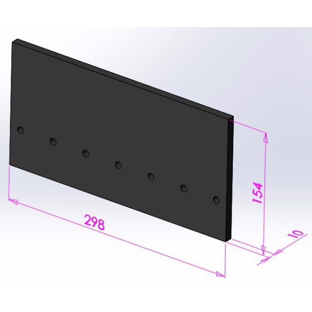 Q35 cellesluse, Gummiplade, 159 x 298 x 8 mm m/ 1 r�kke huller
