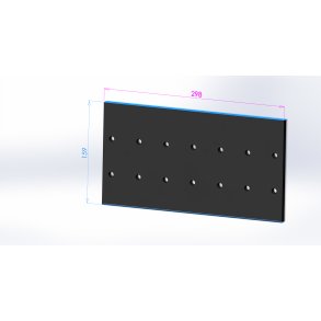 Q35 cellesluse, Gummiplade, 159 x 298 x 8 mm m/ 2 r�kke huller