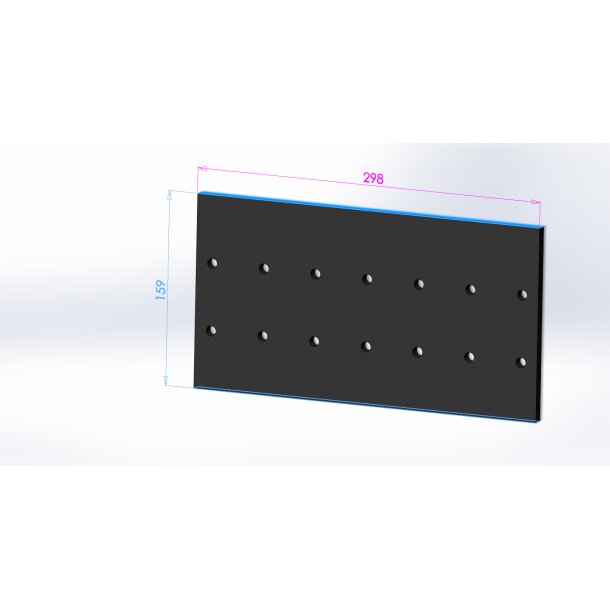 Q35 cellesluse, Gummiplade, 159 x 298 x 8 mm m/ 2 r�kke huller
