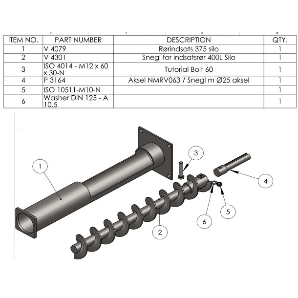Indsatsr�r m/snegl 400 L,