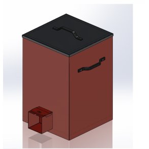 Askespand 100 l.  Alle 10 -> 125kw, Med 4-kant studs