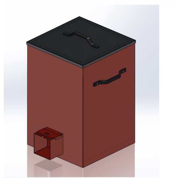 Askespand 100 l.  Alle 10 -> 125kw, Med 4-kant studs