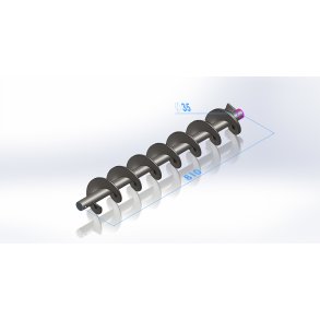 Snegl for Multistoker F-Auto, �130 x 810mm, med bolt samling