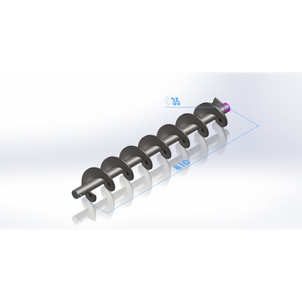 Snegl for Multistoker F-Auto, �130 x 810mm, med bolt samling