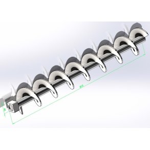 Snegl for Multistoker F-Auto, �130 x 815mm, med 4-kant kobling
