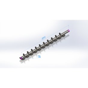 Askesnegl for 275->375, �65 x 754mm til YN motor