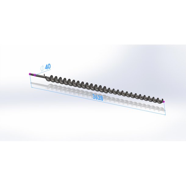 Snegl for 150mm x 3,5m cirkeludmader, Med �40 Aksel, standard fra 01-01-2010