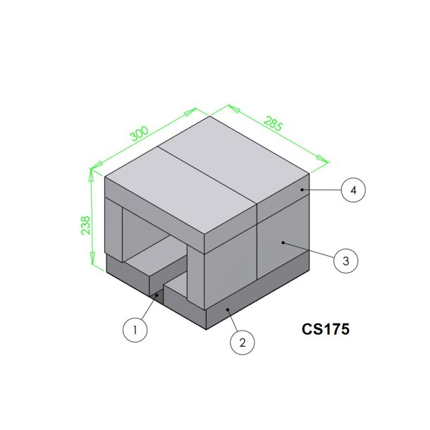 Betonsten komplet for 175-13, Erstattes af CS175FX